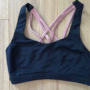 Black and Pink Strappy Sports Bra from lululemon - gently used